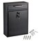 Adiroffice Large Steel Drop Box Wall-Mount Locking Mailbox, Black ADI631-04-BLK-MK - alternate 3